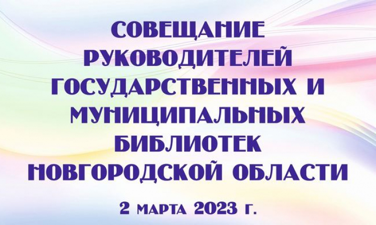 Совещание директоров государственных и муниципальных библиотек Новгородской области